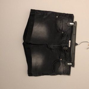 Black jean shorts